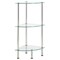 mDesign Glass Corner 3-Tier Tower Cabinet Storage Organizer Shelves